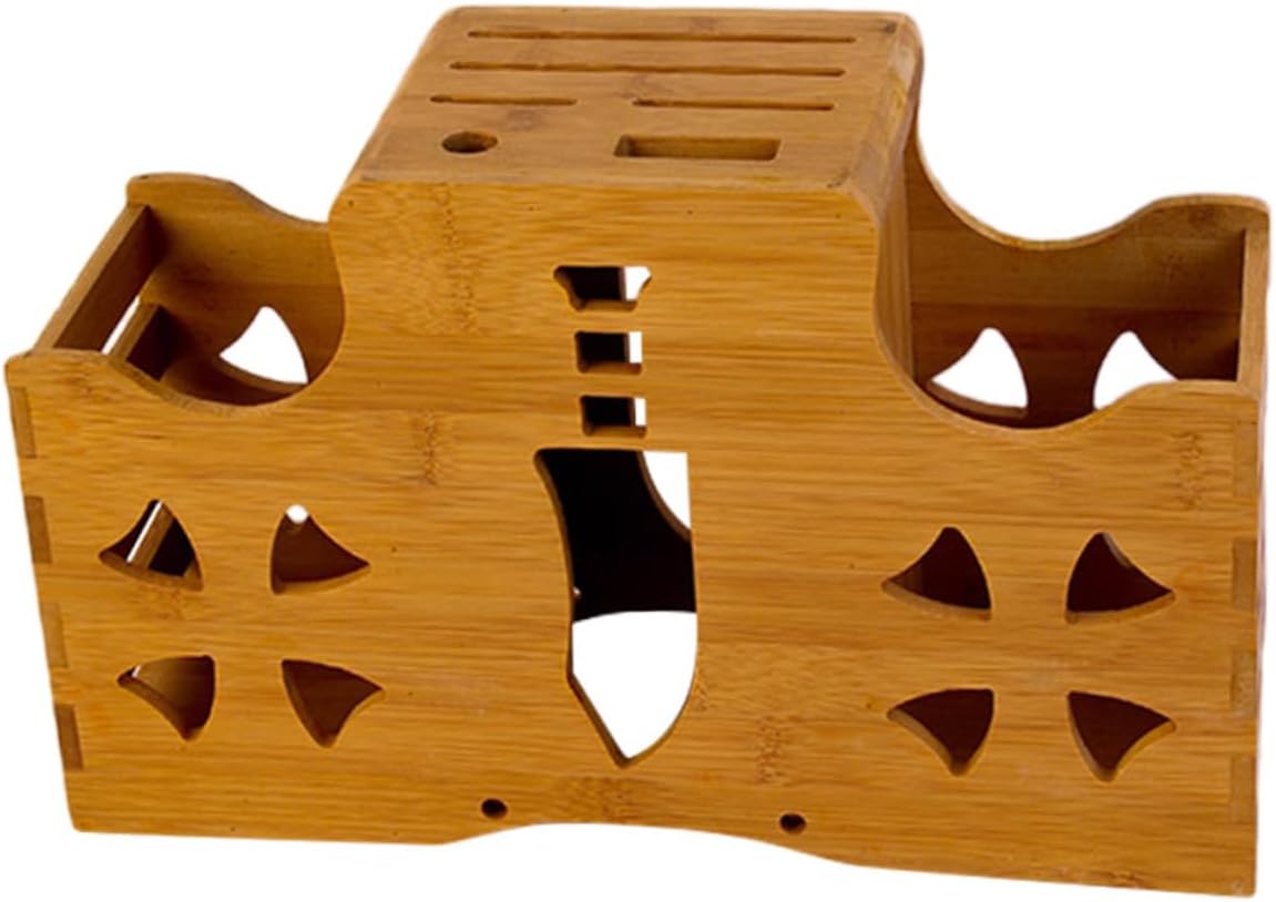 Bamboo Kitchen Cutter Holder Sturdy Utensil Rack for Organized Storage for Home Use and Countertop for Knives and Scissors