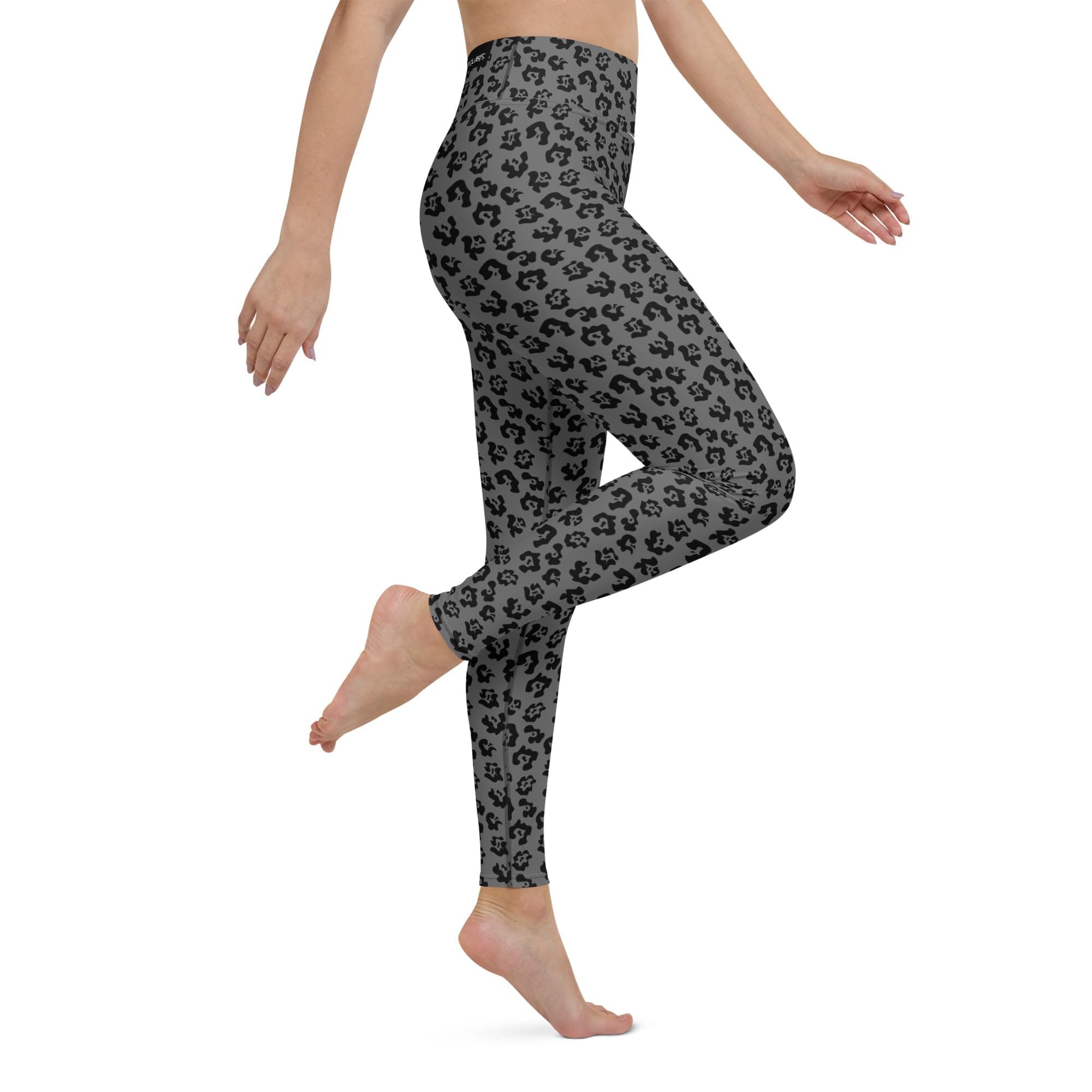 Damen High Waist Yoga Leggings Allover Jaguar | Stilvoll & bequem | Hoher Bund für optimale Unterstützung & Passform | Mit Smartphone-Tasche | Ideal für Yoga, Fitness & Alltag