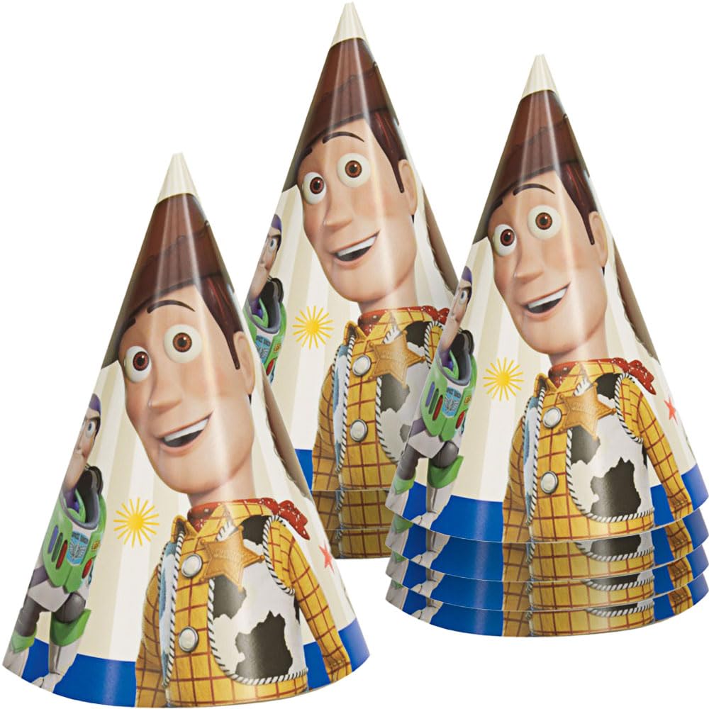 Unique Disney Toy Story 4 Party Cone Hats - One Size, 8 Pcs