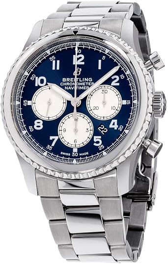 Breitling Navitimer 8 B01 cronógrafo 43 esfera azul reloj para hombre (Ref  # AB0117131C1A1) : Amazon.es: Relojes