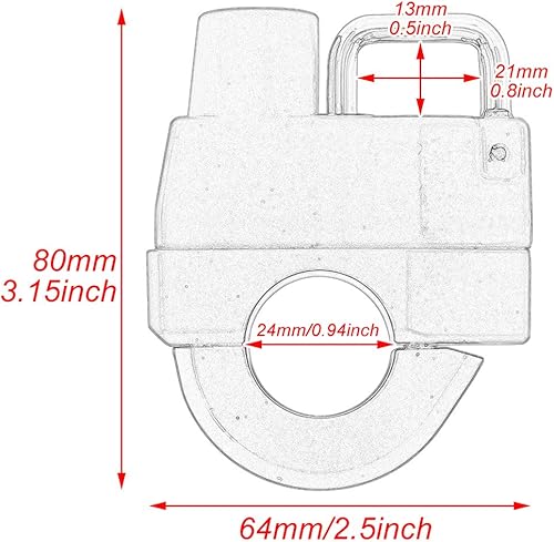 Miniatura 7 de HDBUBALUS Cerradura de casco de motocicleta universal para manillar de 7/8 pulgadas 0.866 in compatible con Harley Sportster XL 883 1200 48 Cafe