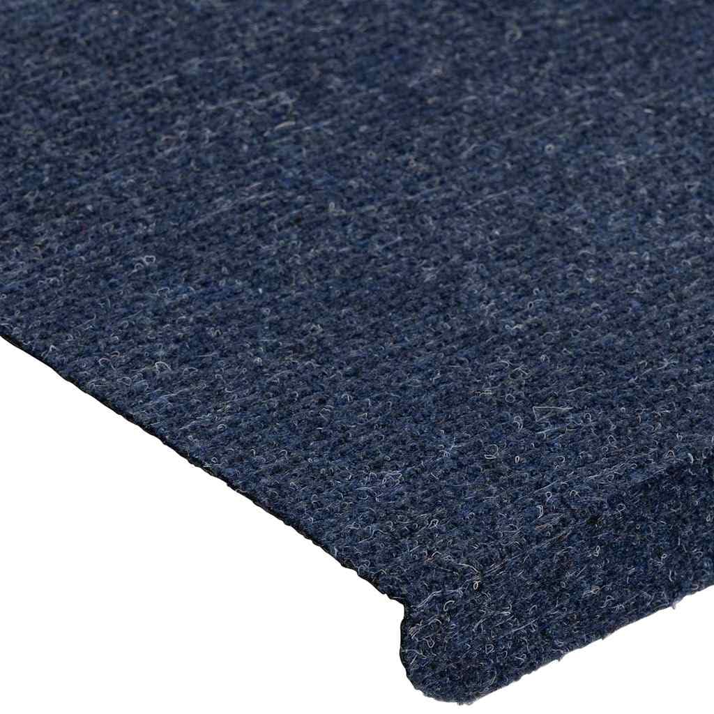 Alfombrillas autoadhesivas para escalones, 30 unidades, color azul, 65 x 24,5 x 3,5 cm, fieltro punzonado, antideslizantes, para escaleras de madera, con tiras adhesivas para reducir el