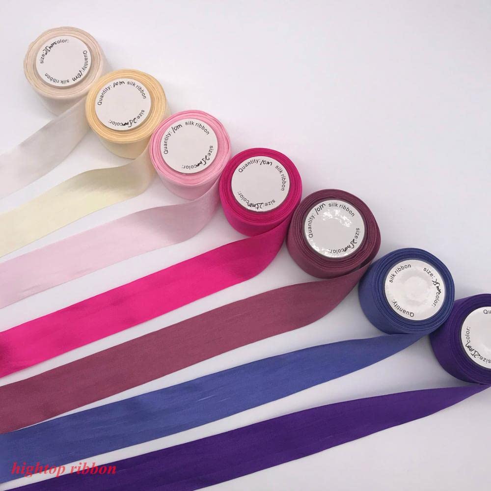 10m 25mm 100% seda real tejida cintas de seda de tafetán de doble cara para proyectos de bordado y artesanía, embalaje de regalo-rosa, 30mts