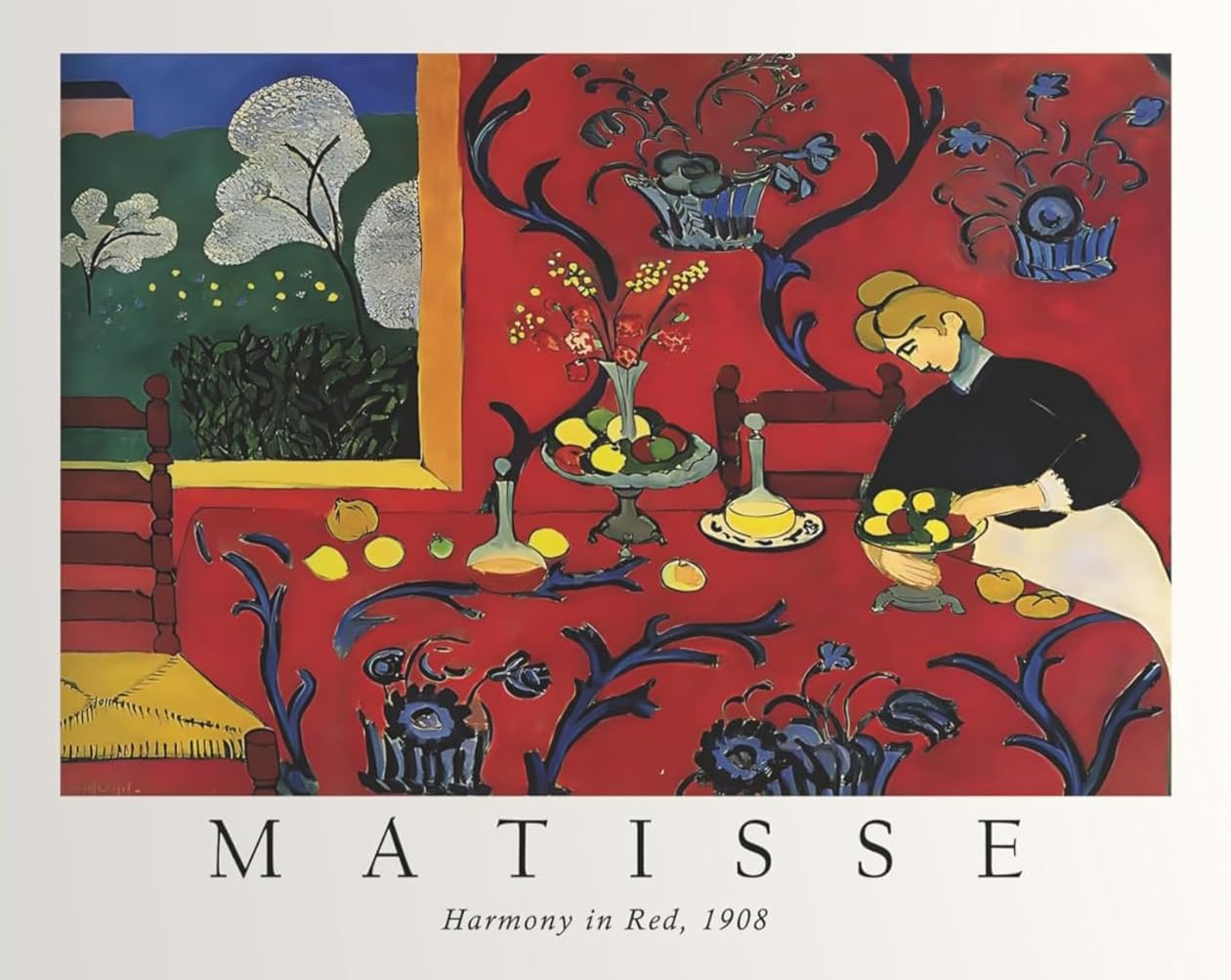 Waeta Rnvzx Henri Matisse Wall Art Harmony in Red Canvas Painting Abstract Matisse Poster Matisse Prints For Modern Living Room Decor Picture 40x50cm No Frame