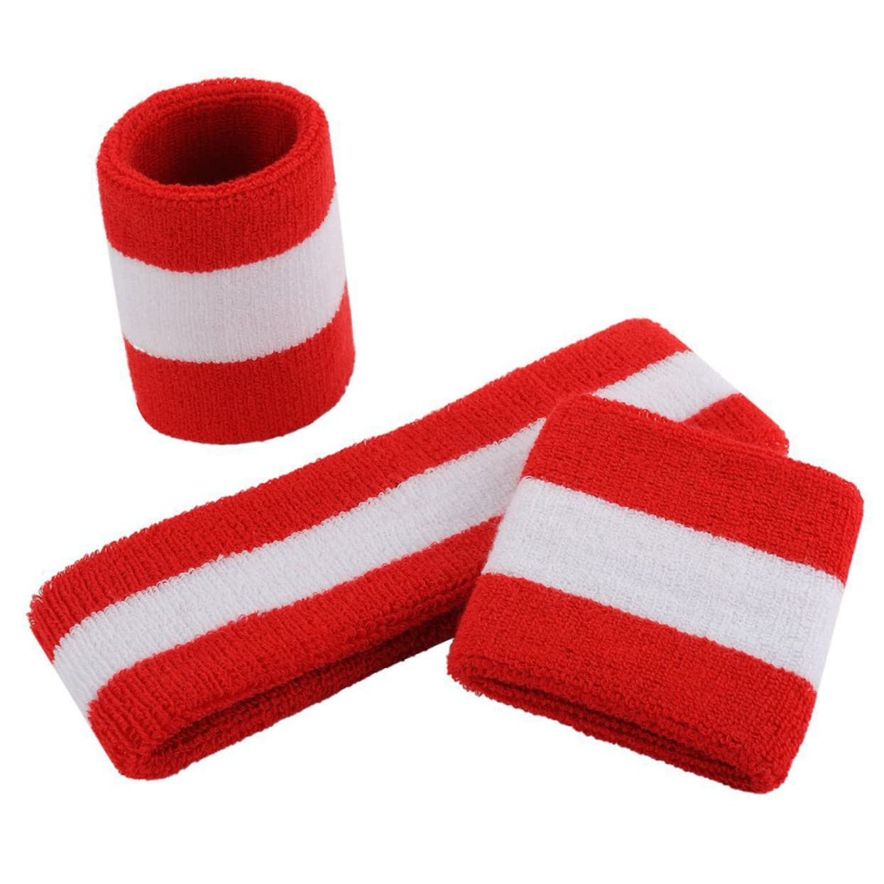 Didiseaon 2 Set Fascia Sportiva Braccialetto Fasce Per Esercizi Per Le Donne Fasce Per Il Sudore Da Polso Per Le Donne Fasce Per Allenamento Per Gli Uomini Fasce Per Allenamento Da Uomo