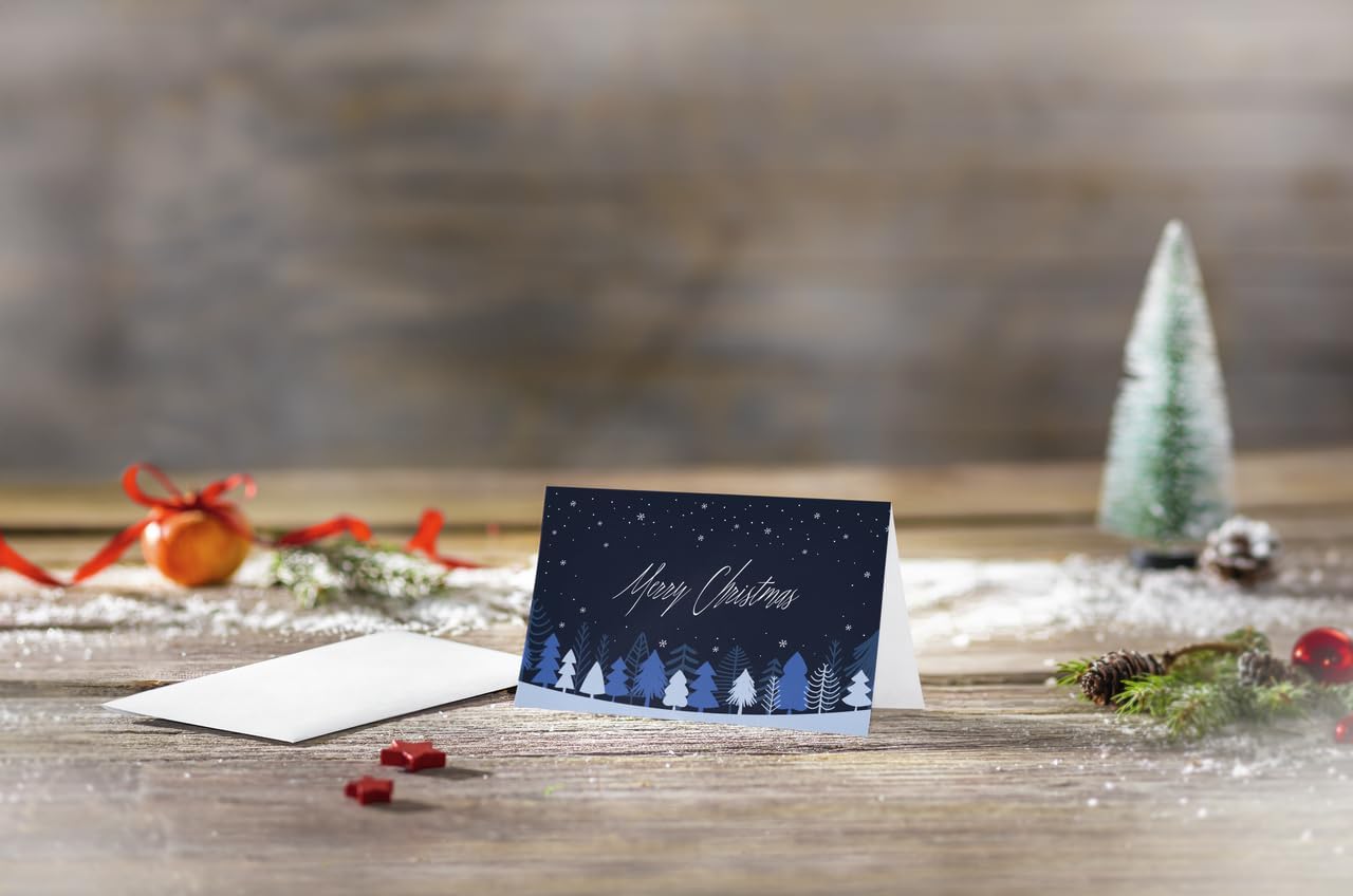 SIGEL DS635 Christmas Cards - Snowflakes - Blue/White - A6-25 Cards - incl. envelopes