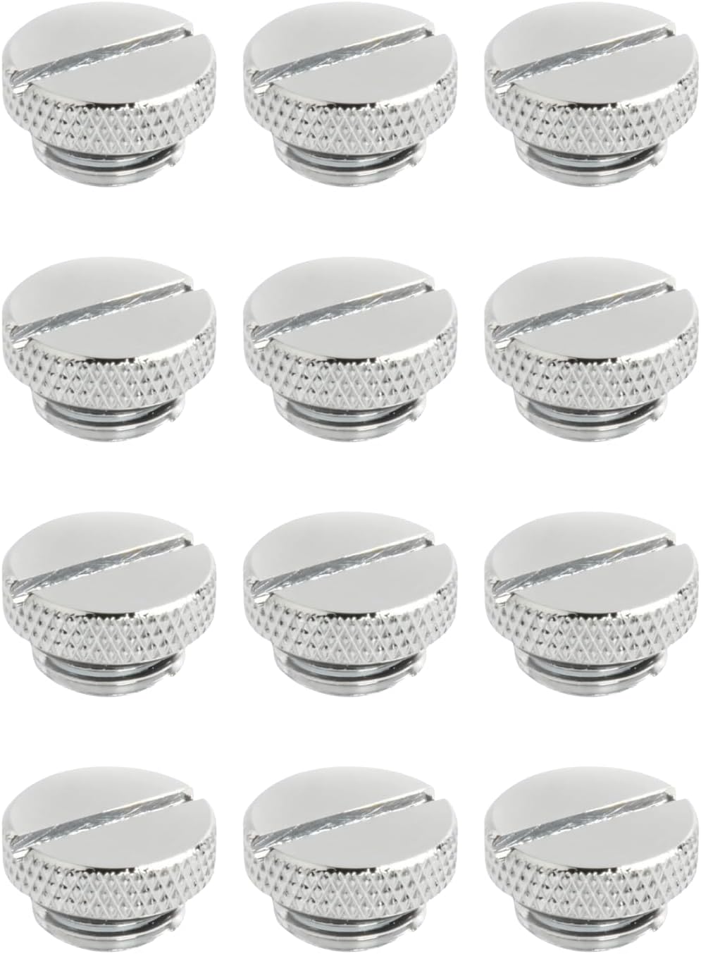 dracaena.io 12 pack G1/4" thread, Thin water Stop Plug Fitting with Coin Slot for Computer water cooling System, durable brass/copper material, White