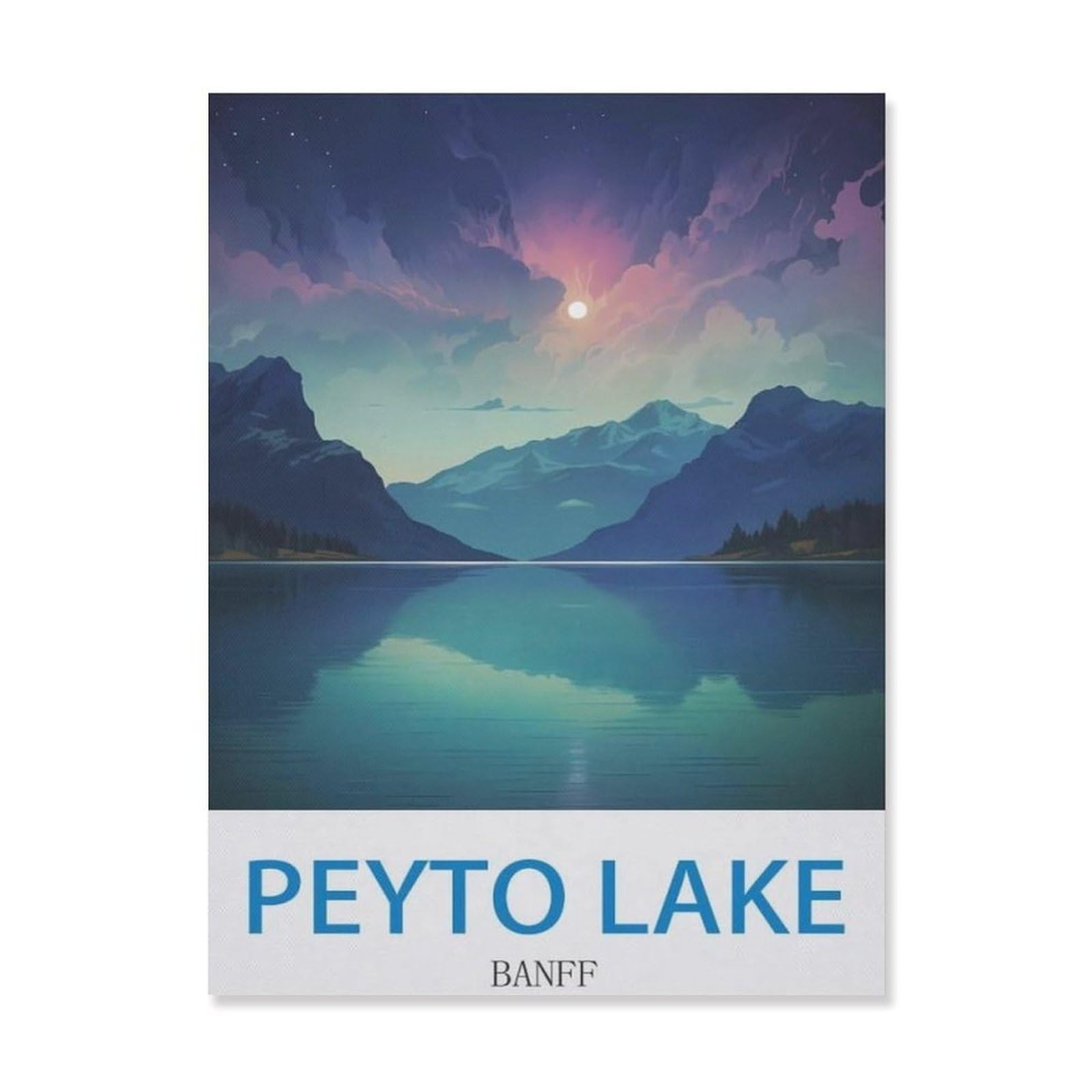 Metal Tin Sign，Peyto Lake Banff，Tin Sign Vintage Art Wall Decor Sign Home Kitchen Bar Patio Cave Funny Decor(15x30cm）6x12 inch-EH31