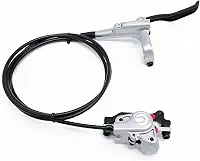 Freios A Disco Hidráulicos Dianteiros Para Mountain Bike, De Liga Alumínio Prateados Traseira Direita, 1700 Mm, Com Adaptador Is/Pm, Compatível Rotor 160 Mm