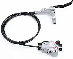 Freios A Disco Hidráulicos Dianteiros Para Mountain Bike, De Liga Alumínio Prateados Traseira Direita, 1700 Mm, Com Adaptador Is/Pm, Compatível Rotor 160 Mm