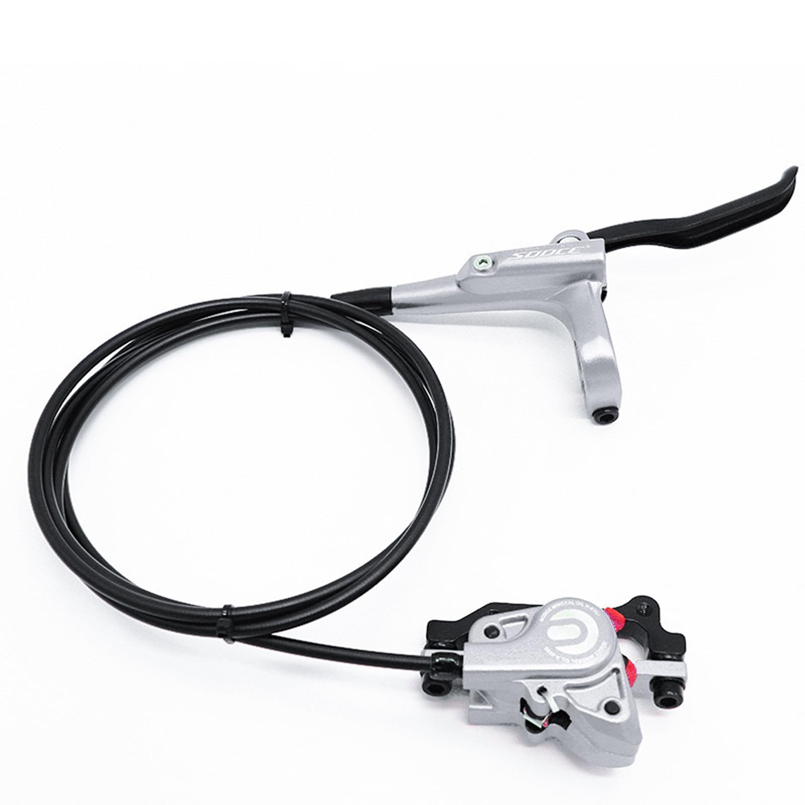 Meteorolite MTB Front Hydraulic Disc Brakes, Silver Aluminum Alloy Hydraulic Brakes for Mountain Bike Right Rear 1700mm Hydraulic Bicycle Brakes with