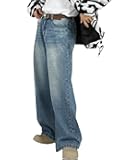 Baggy Jeans Men,y2k Jeans Cargo Design Wide Leg Loose Fit,Mens Denim Pants Vintage Skater Streetwear Relaxed