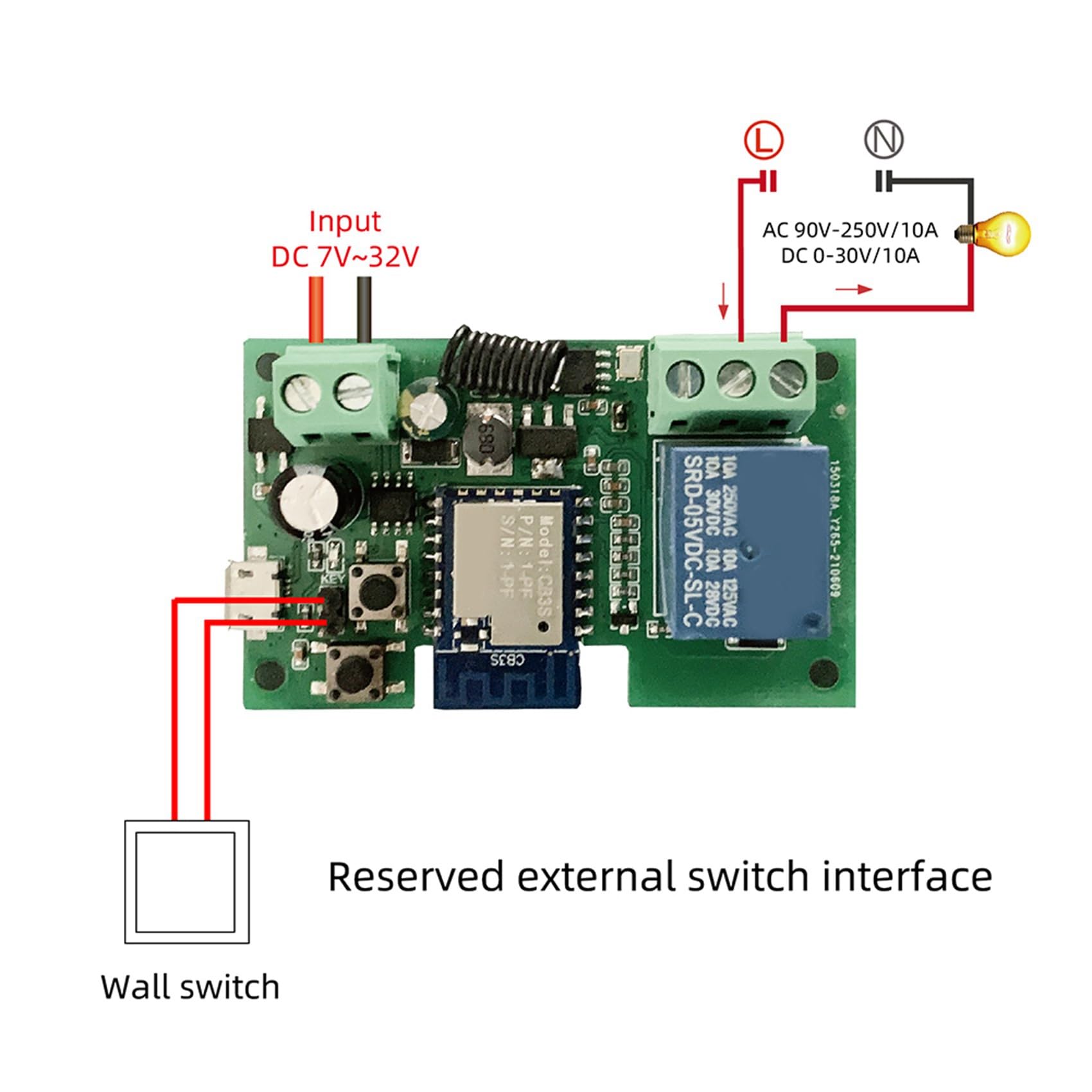 2 relés WiFi Tuya Smart Life App de 12 V, módulo de interruptor, mando a distancia, temporizador, autobloqueo, funciona con casa, control de 2 vías