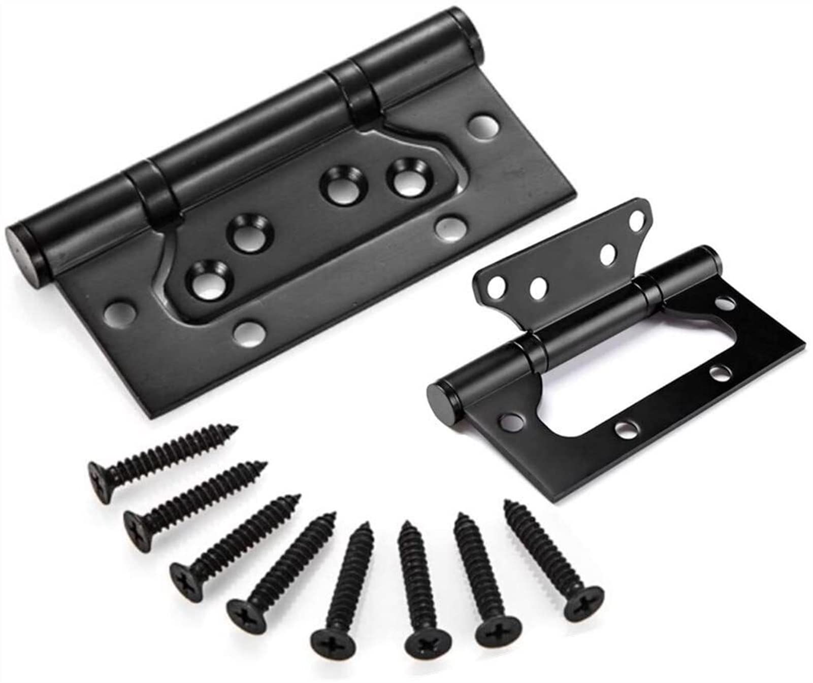 Nvsfzgiyg Nero Pack-Of-2 4In 4 Inch Stainless Steel Silent Bearing Free Slotted Door Wooden Hinges Thickened Flat Hinged Spring(Nero)
