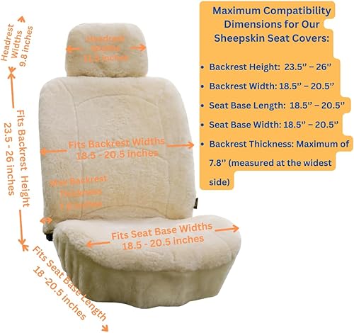 Miniatura 5 de Funda de asiento de piel de oveja auténtica, funda de asiento de piel de cordero, funda de asiento de automóvil de invierno, funda de asiento de