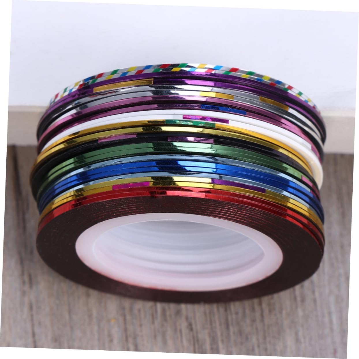 30rolls Nail Art Gold Silver Thread Striping Tapes Holographic Nail Stickers for Press Rolls