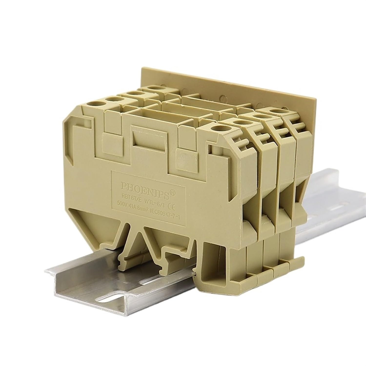 10PCS WTL6/1S Test Breakout Terminal Block Sak 6 MM² 500V Wire Electrical Connector DIN Rail Current Test Junction Box WTL6 1S