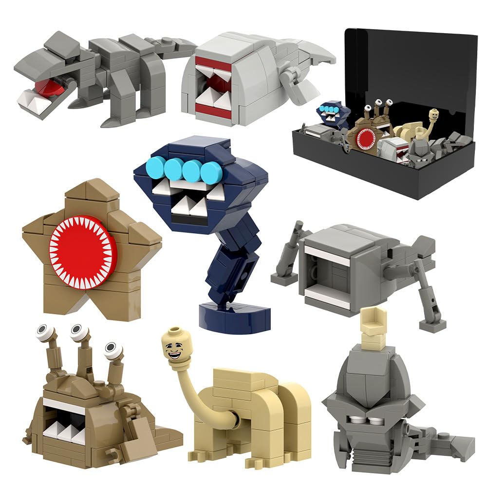 8 in 1 Deep Sea Monster Building Set, 313 Pcs Mini Horror Mystery Ocean Creature Bricks, Abyss Predator Models for Desktop Display, Ideal for Fans (8 in 1 Set)