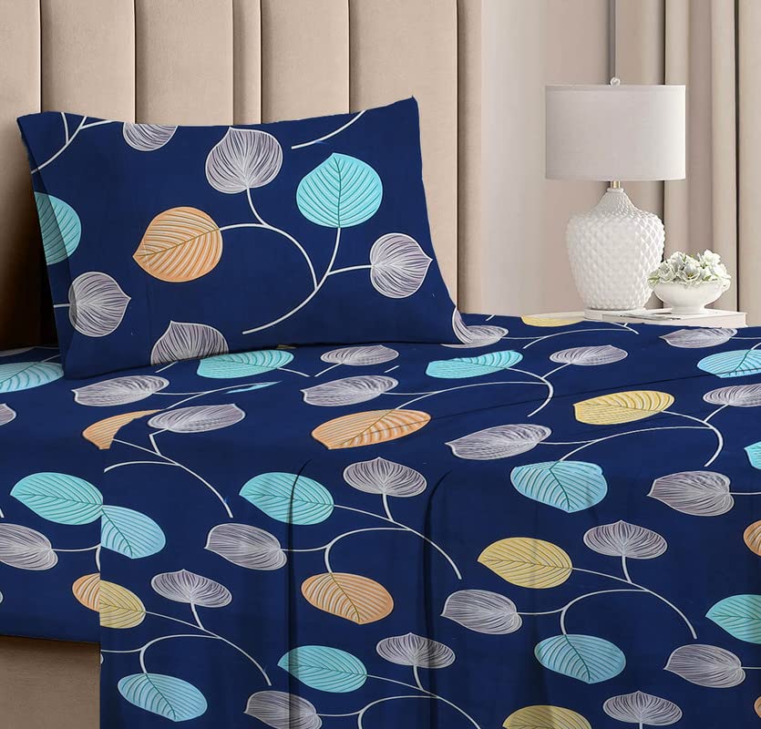 BSB HOME Presents Glace Cotton 180TC Single Bedsheets(Size-90 X 60 Inch) with 1 Pillow Covers(Size-18 X 28) (Blue Collins) (B0BTM5TGM1) Amazon Price History, Amazon Price Tracker