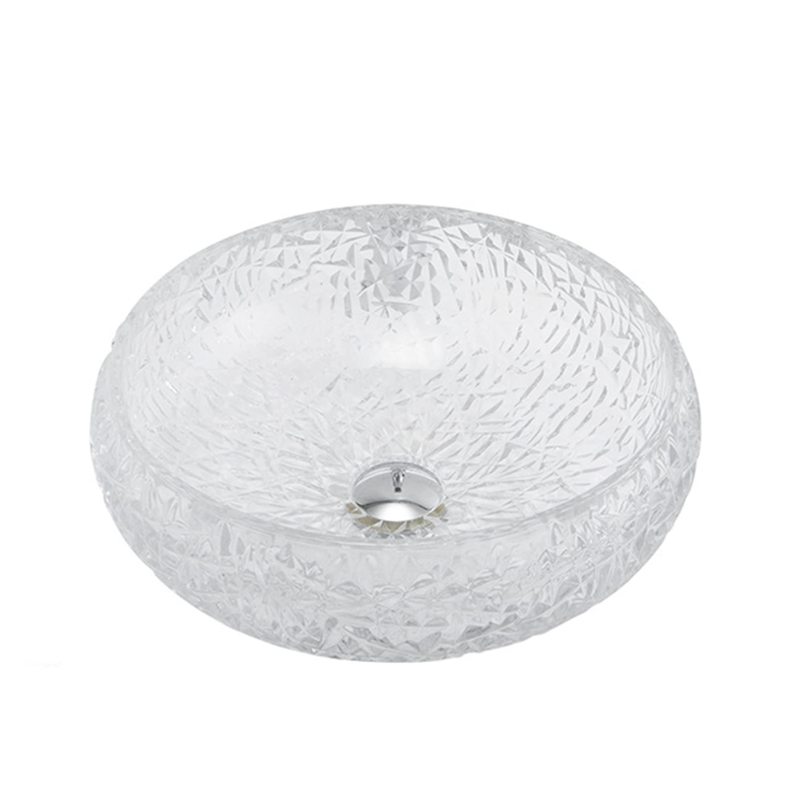 Lavabo de cristal templado redondo para baño exclusivo con grifería negra y desagüe B