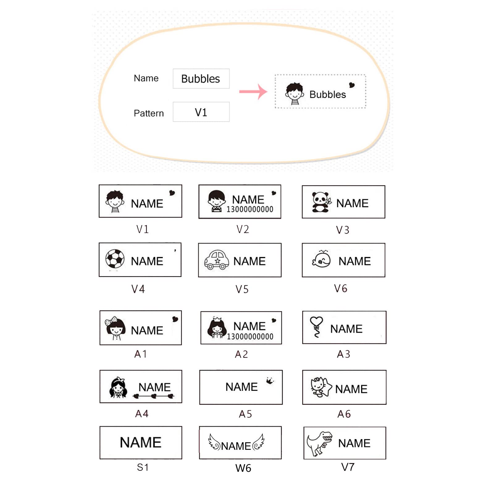 Sello De Goma Autoentintado, Sello De Dirección, Nombre Comercial, Regalos, Número, Letra, Sello