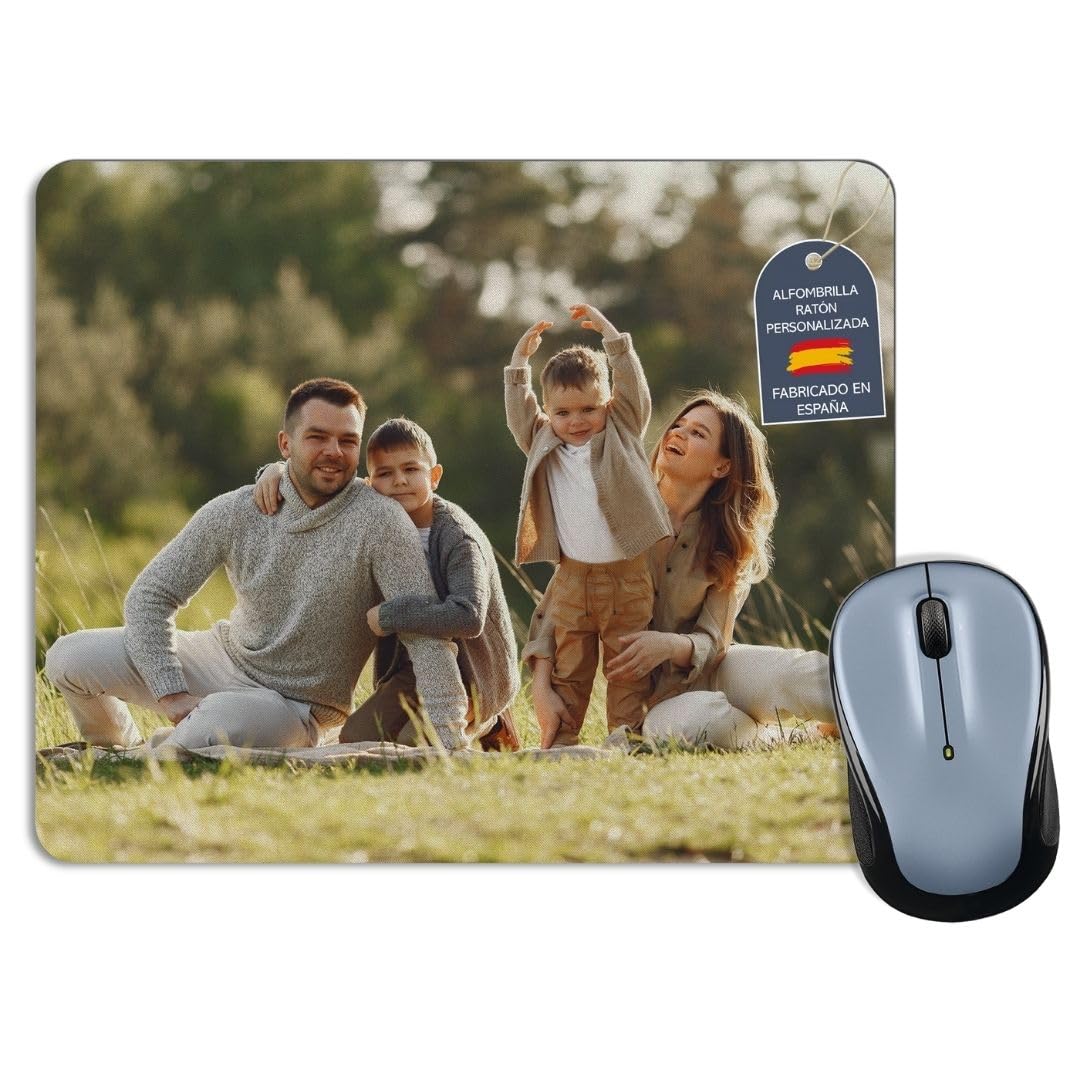 Alfombrilla Ratón Personalizada. Mouse Pad Personalizado. Alfombrillas Raton Personalizadas. Mousepad Tapete Escritorio. Regalos Personalizados Hombre, Mujer, Padre 18x22cm Rectangular