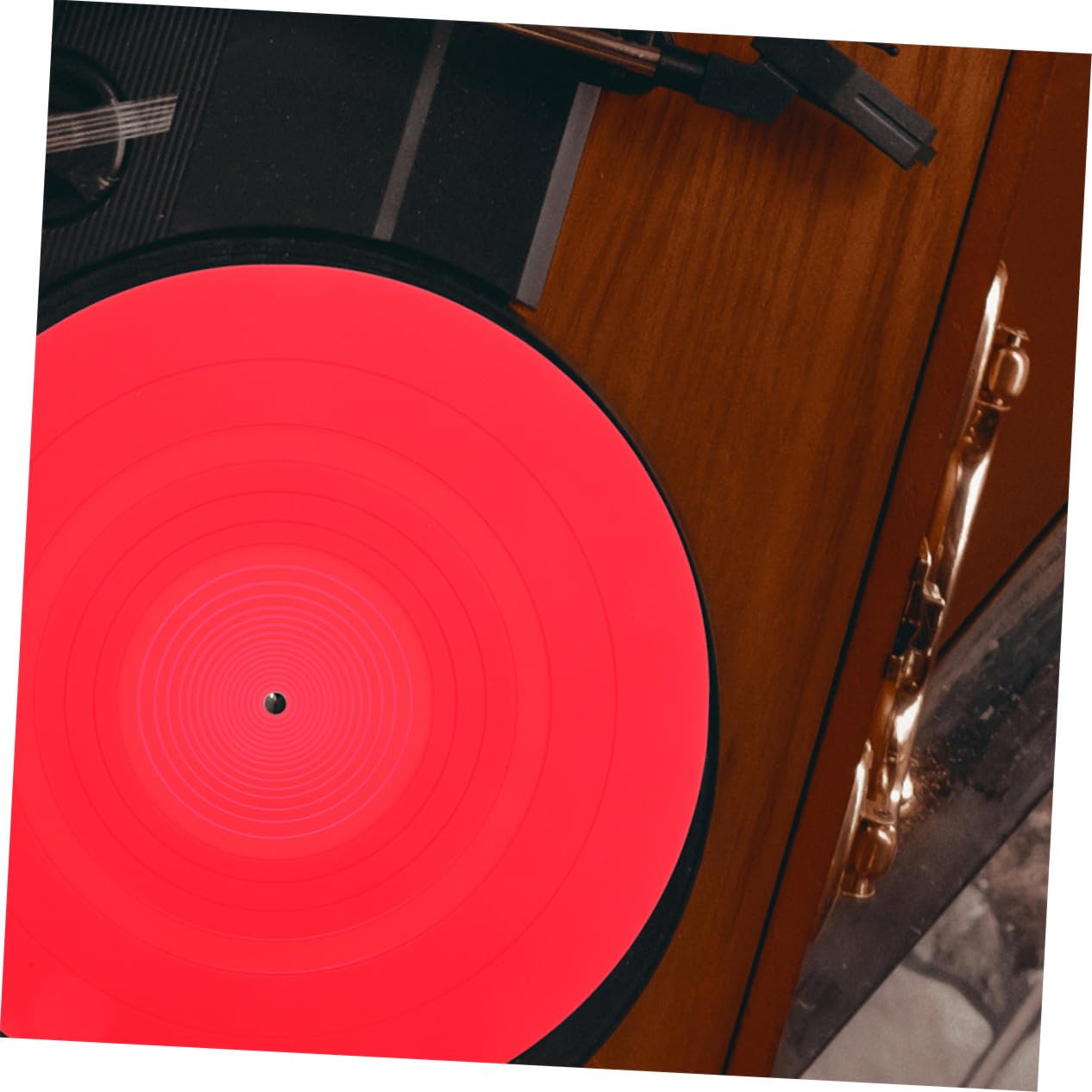 POPETPOP 2 pezzi Tappetino Antistatico in Silicone per Giradischi Protezione Dischi Vinile con Design Retro Antiscivolo e Anti-statico per Sostituzione Pad Giradischi