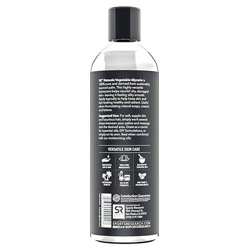 Miniatura 2 de Glicerina vegetal (16 oz.) Grado de calidad alimentaria con beneficios asombrosos para el cabello y la piel, resistente a los rayos UV, sin BPA ni