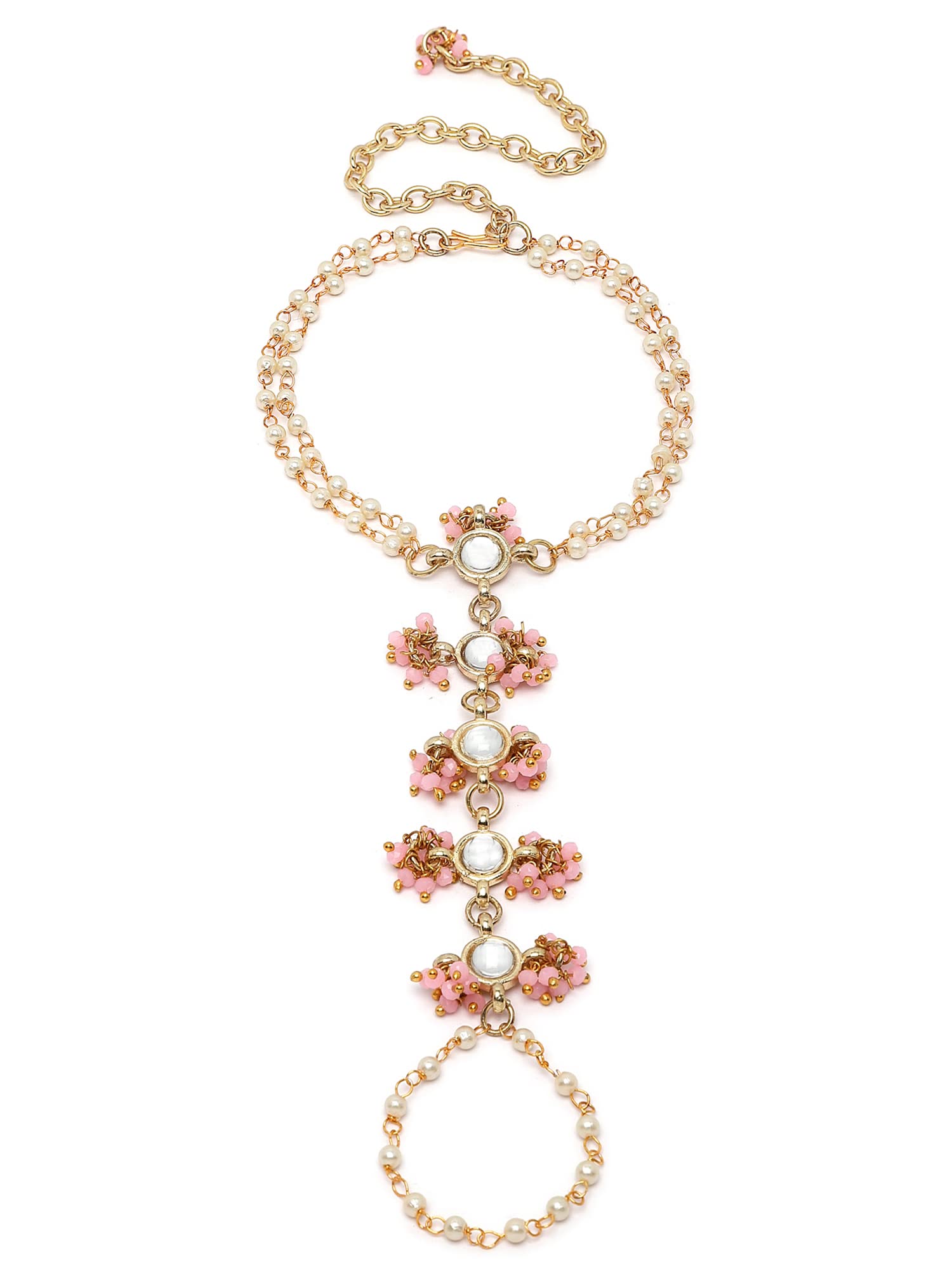 See full amazon price history chart for Karatcart Gold Plated Baby Pink Pearl Chain Kundan Hathphool Karatcart Gold Plated Baby Pink Pearl Chain Kundan Hathphool (B09XR64R3S) Amazon Price History, Amazon Price Tracker
