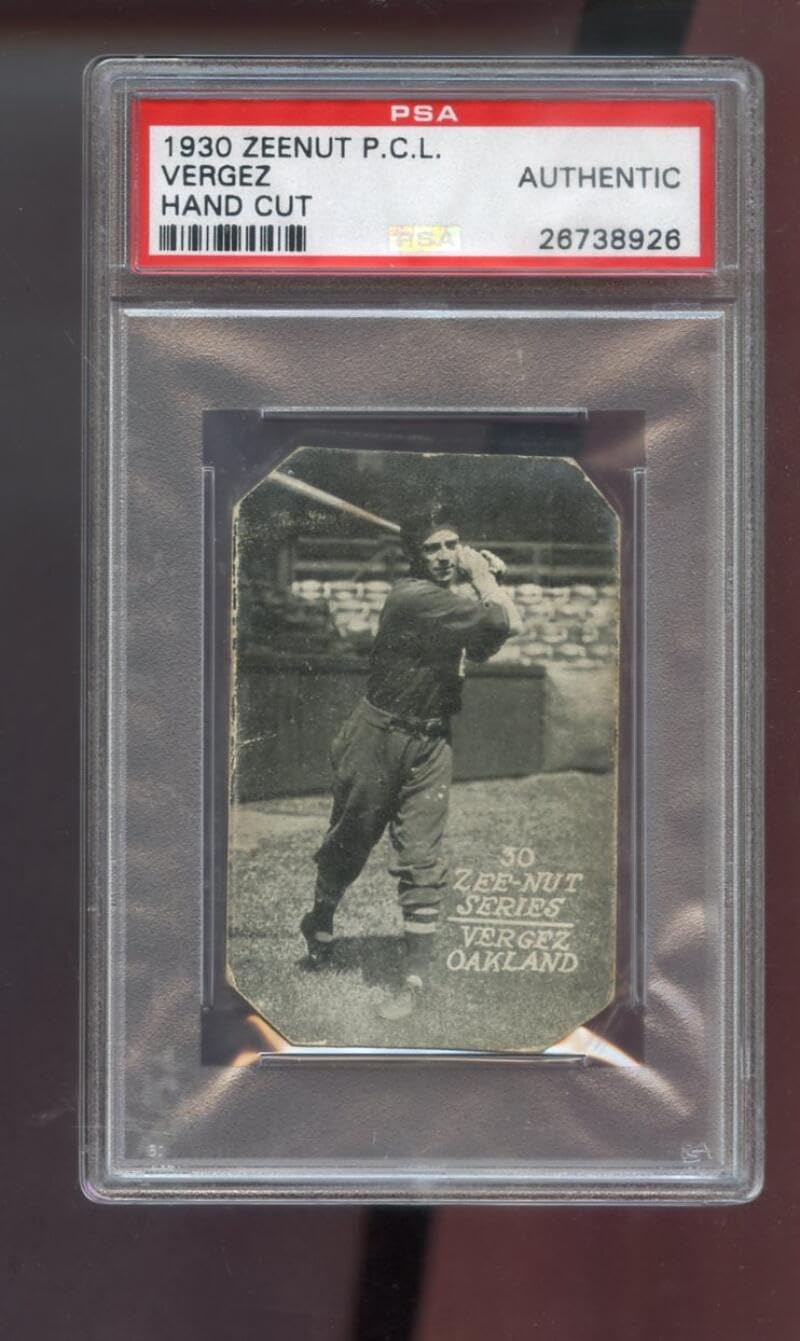 1930 Zeenut Zeenuts Johnny Vergez PSA AUTHENTIC Graded Baseball Card Pacific Coast League PCL P.C.L. Oakland Oaks