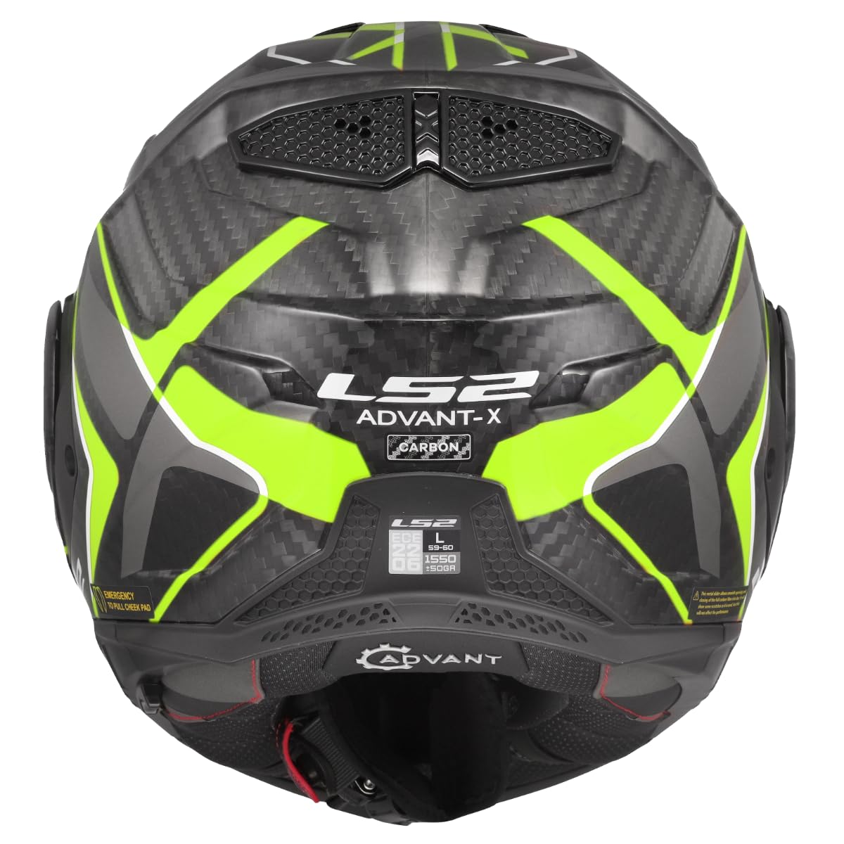 LS2, Casque Moto Modulable ADVANT X Carbon Future II Gloss H-V Yellow, M