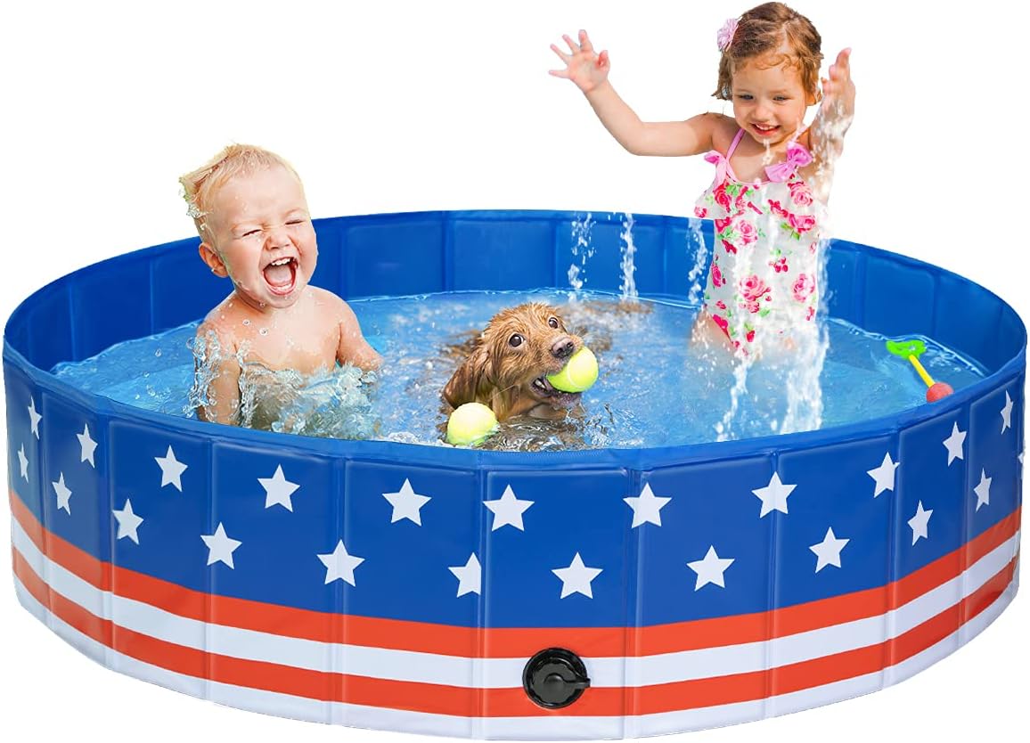 Leopinky Dog Pool PVC Hard Plastic Pet Swimming Pools