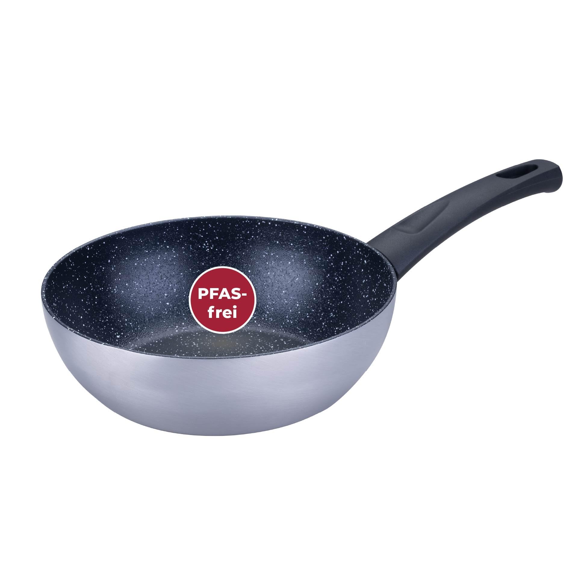 FACKELMANN Padella per wok Essential Crisp, Ø 20 cm, in alluminio riciclato con rivestimento antiaderente in ceramica, perfetta per pasta, verdure e riso