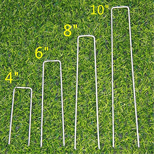 Mtb 100 Pack 4X1 Inch 11Ga(0.12Inch) Sod Staples Garden Pins Netting Stakes Ground Spikes Landscape Cover Pegs Anti-Rust Galvanized #TOP5