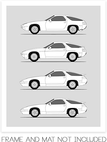 Miniatura 68 de Handmade Poster compatible with Porsche Print Wall Art Handmade Decor of the Best of Porsche Generations History Evolution (8x10" (Unframed) Satin