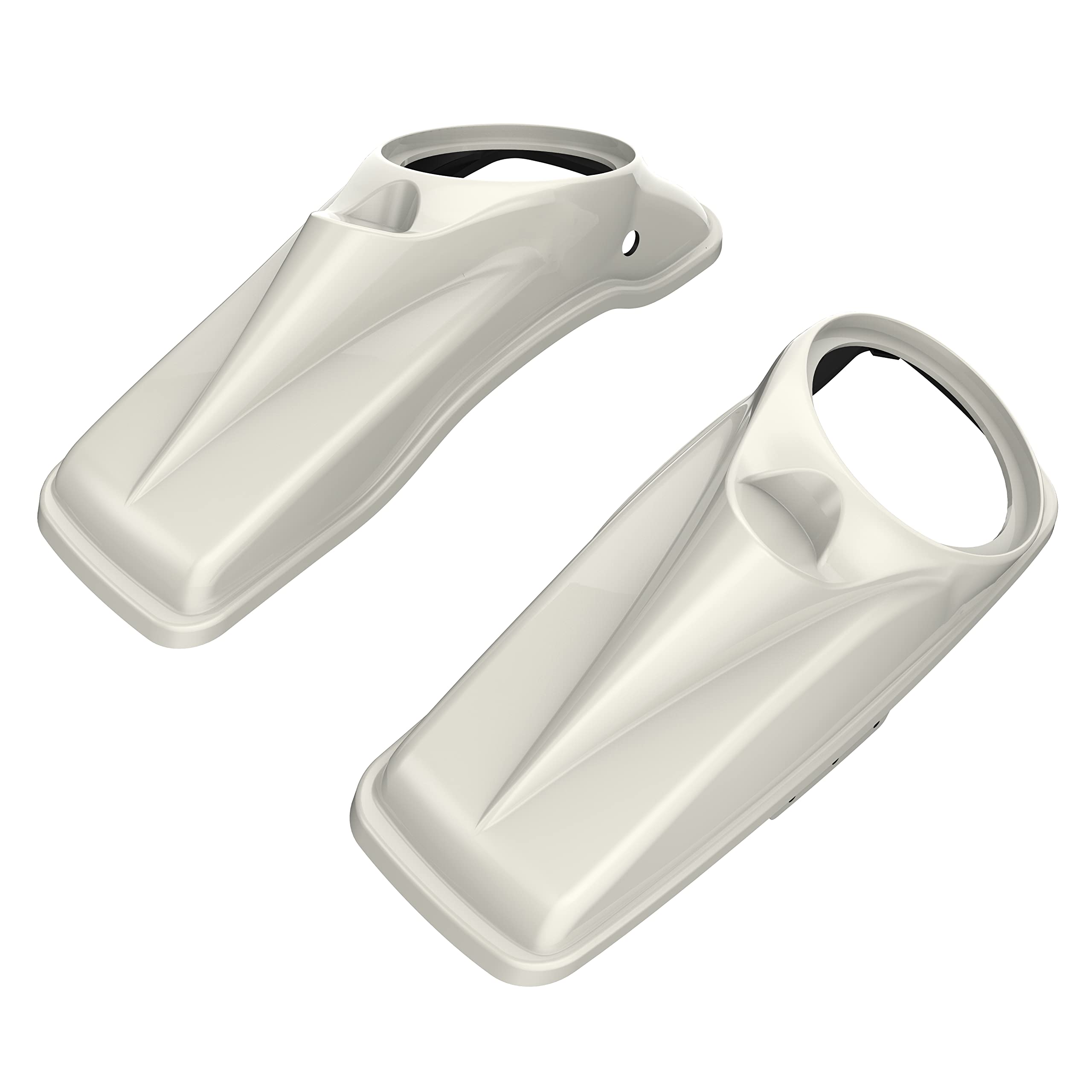 Moto Onfire Harley 8 inch Saddlebag Speaker Lids Fit for Harley Touring Road Glide FLH 2014+ (Bonneville Salt Pearl)