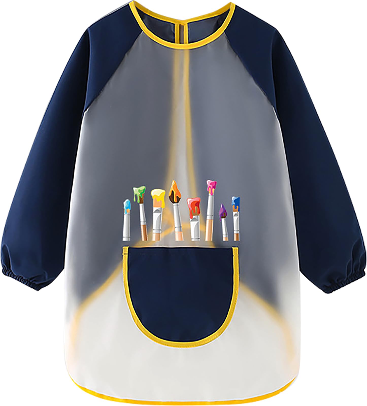 LXOrdora Kids Art Apron Waterproof Smock Long Sleeved Paintbrush Navy L