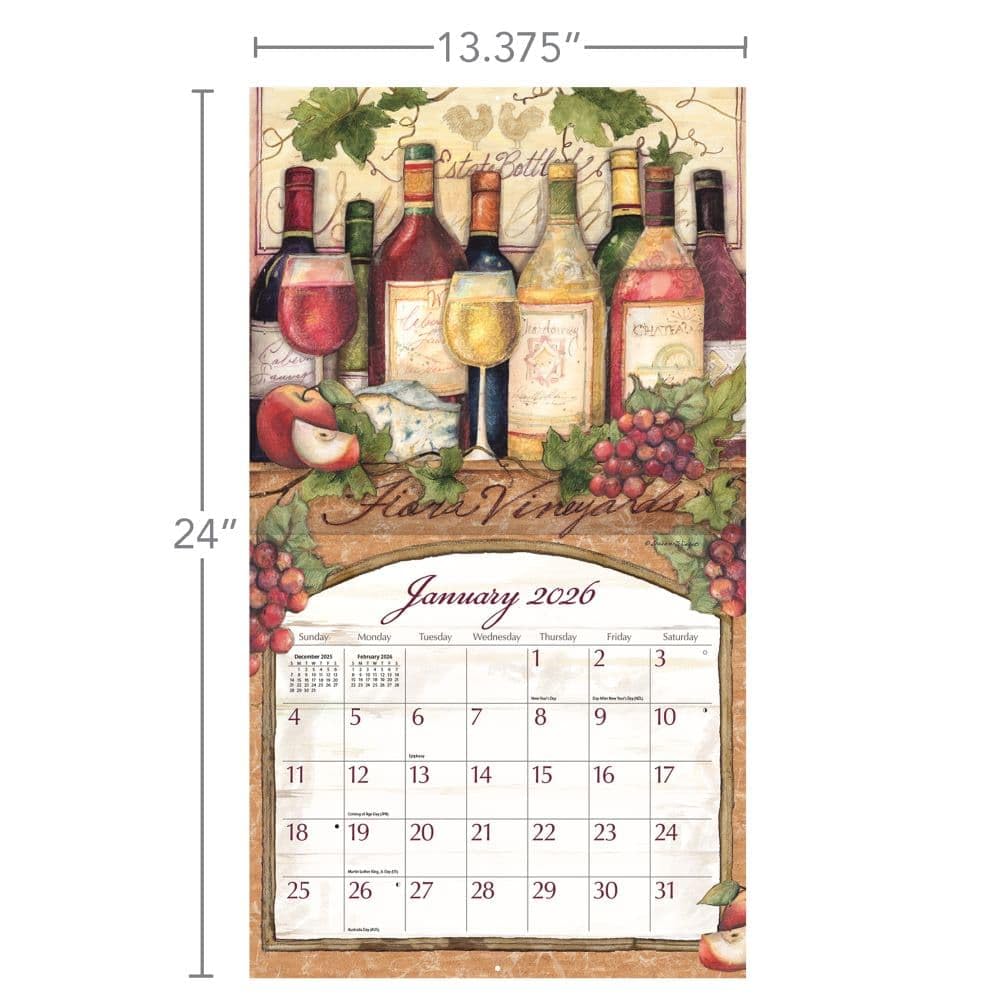 Lang, Calendario de pared 2026 Wine Country de Susan Winget