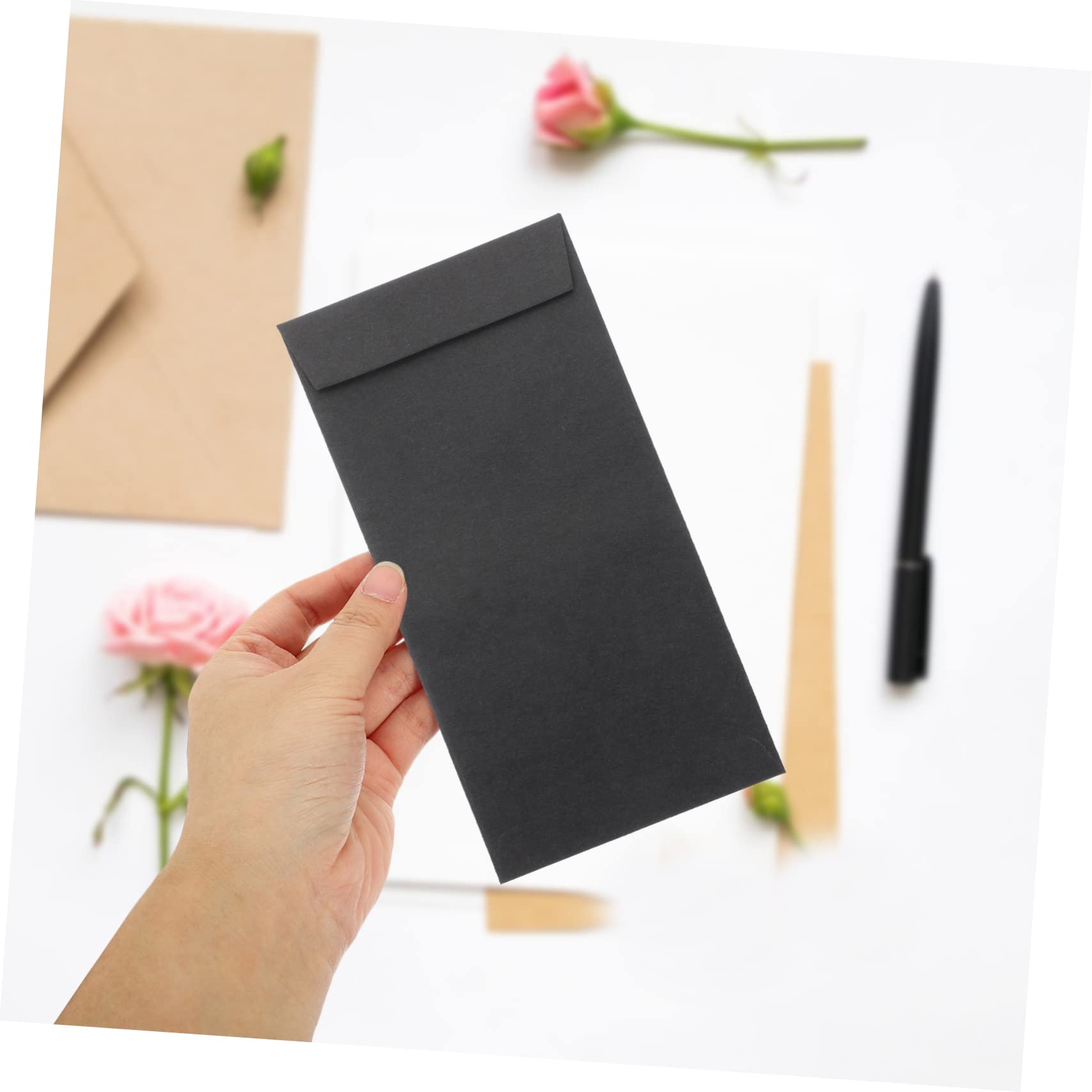 NUOBESTY 120pièces Enveloppes Autocollantes Pour Noir Pochettes Budget Multifonctions Pour Stockage Bijoux Billets Et Accessoires Pratique Pour Organisation Quotidienne