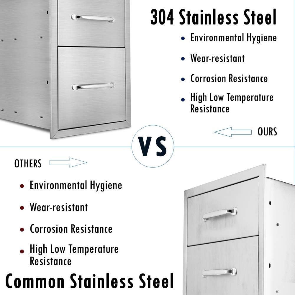 Up To 40% OFF Karpevta Outdoor Kitchen Drawer W14XD21XH21 Inches BBQ Drawer - Stainless Steel Double Drawers for Outdoor Kitchen Grilling Station or Commercial BBQ Island with Handle Flash Deals - 70% OFF Karpevta Outdoor Kitchen Drawer W14XD21XH21 Inches BBQ Drawer - Stainless Steel Double Drawers for Outdoor Kitchen Grilling Station or Commercial BBQ Island with Handle