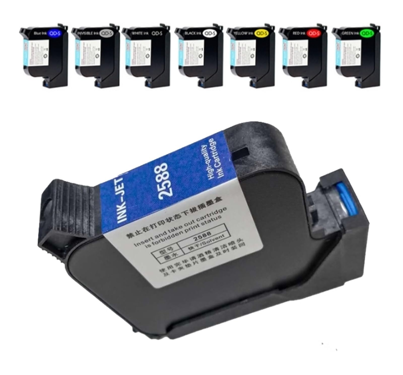 Stampante Palmare Portatile, 25 lingue Numero Logo Etichetta Scatola di plastica Stampante a getto d'inchiostro termica portatile a getto manuale ,per Logo/Immagine/Numeri/Codice QR(Black ink cartridg
