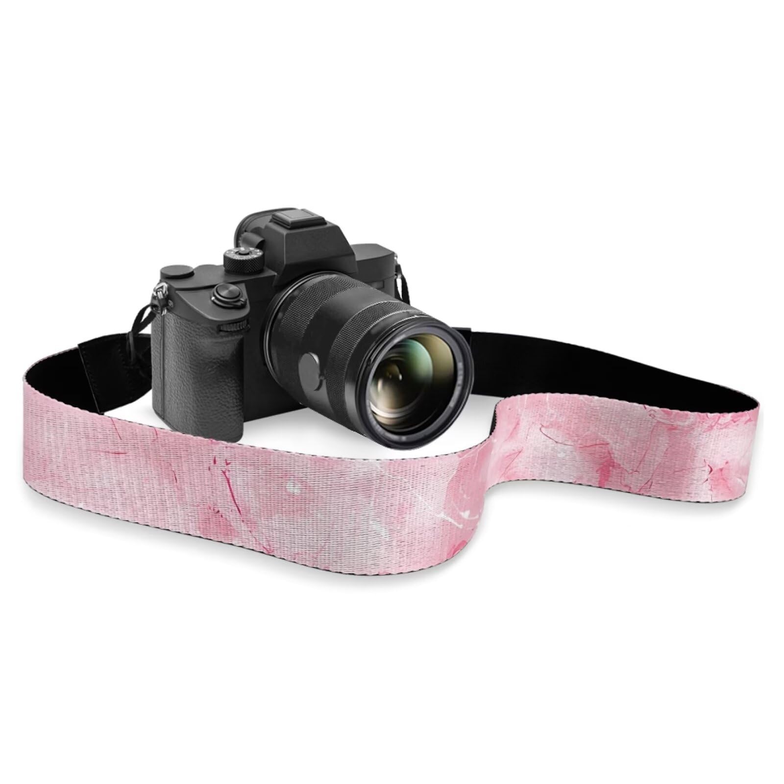 Sepetwhos Pink Marble Camera Strap Adjustable Neck Shoulder Strap with Quick Release Buckles Universal Neck Belt Strap Thin Strap for Adults