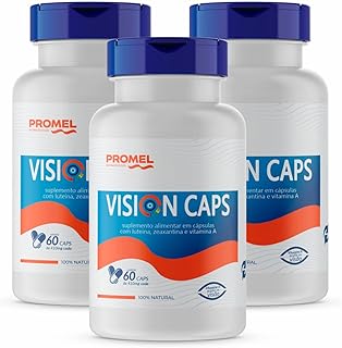 Kit Com 3 Vision Caps Luteína e Zeaxantina 60 Capsulas de 410mg Promel