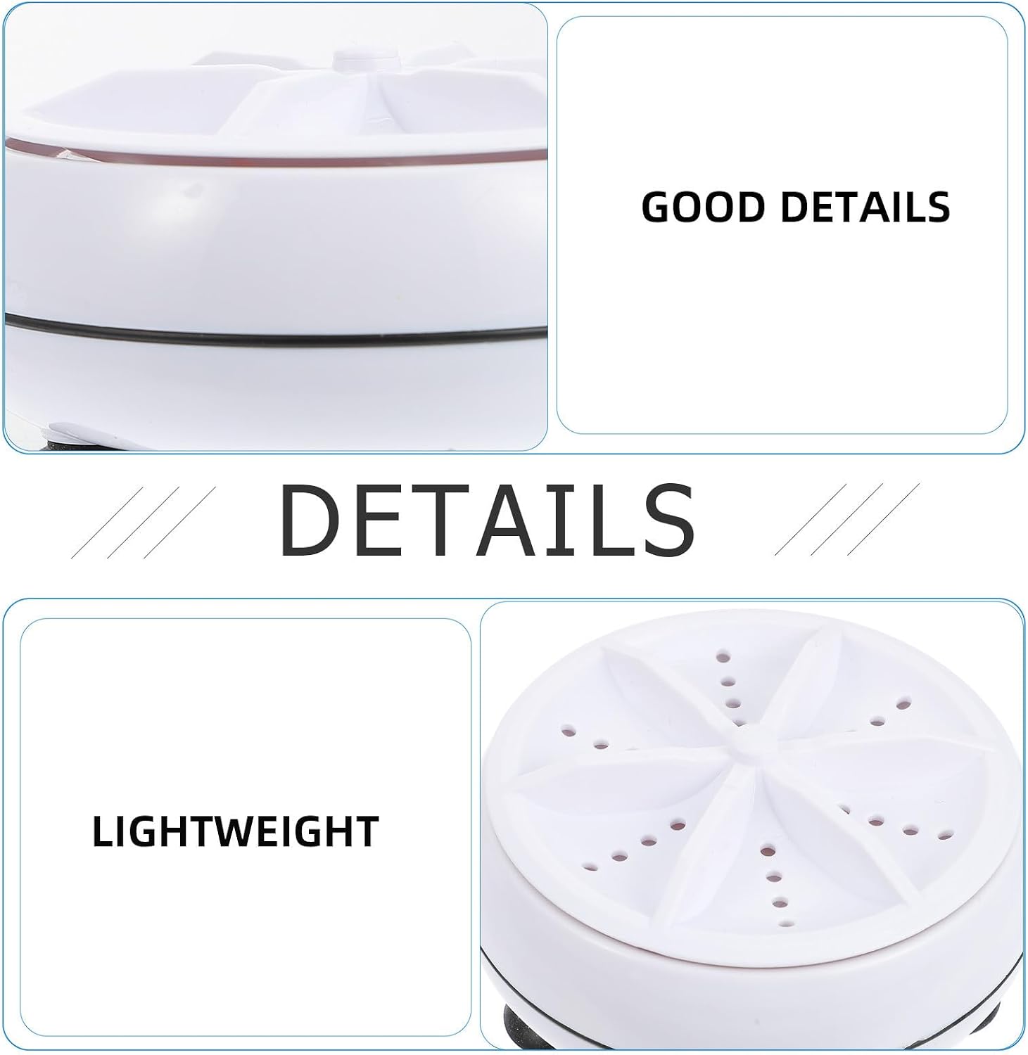 Kisangel Portable Mini Clothes Washer Travel Washing Machine with High-frequency Vibration for Socks and Shirts, Compact Abs Material Washer for School and Business Trips
