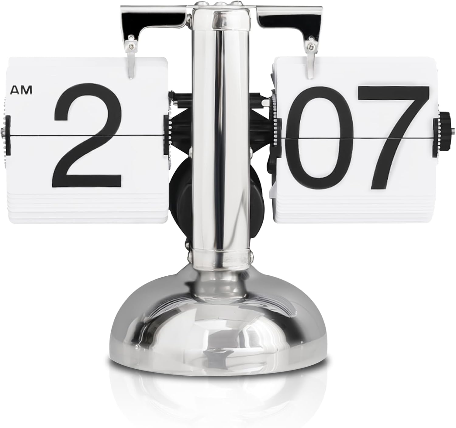 Retro Flip down Mechanical Digital Desk Clock, Retro Digital Flip down Clock Battery Powered Internal Gear Operated Auto Flip down Clock for Home Office School Hotel Cafe, Silent Quartz Movement