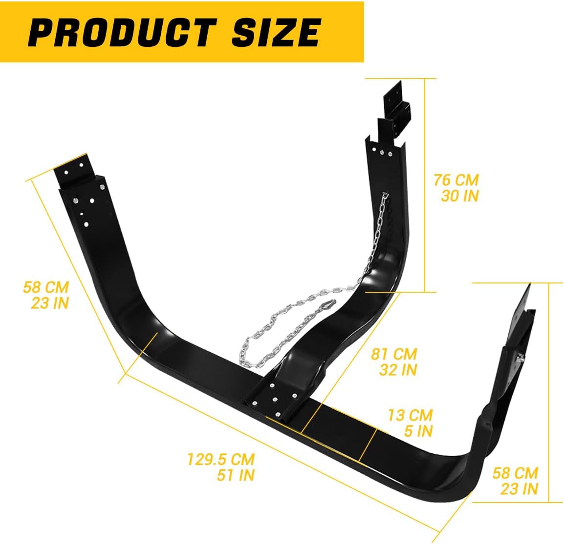 51inches Black Semi Truck Spare Tire Carrier,Universal Fit for Freightliner Volvo Kenworth Mack International Peterbilt