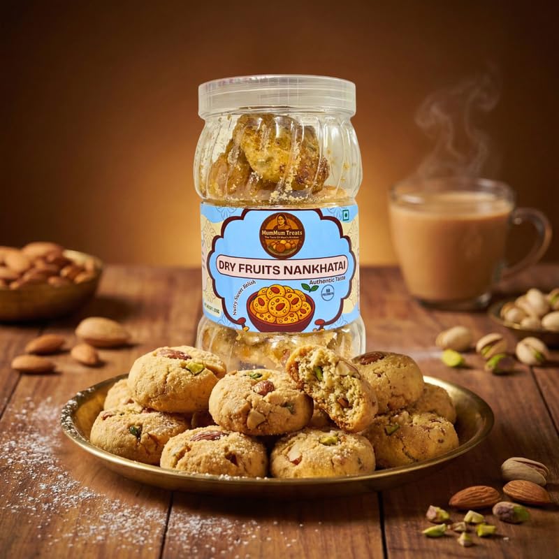 Image of MumMum Treats Dry Fruit Nankhatai | Traditional Indian Tea-Time Snack | Craving Snack for All Ages | All-Time Delight Biscuits & Cookies