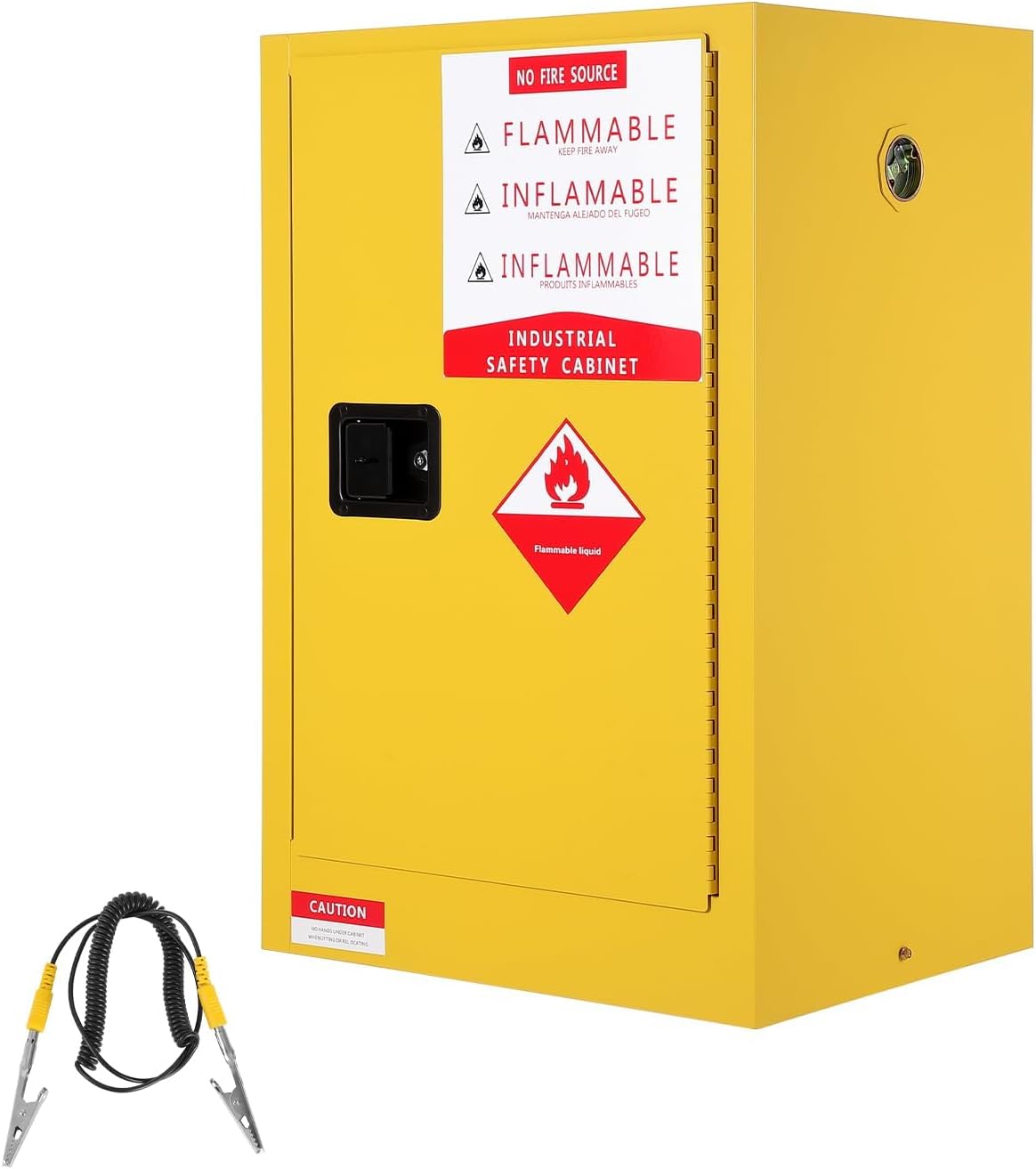 Fireproof Flammable Storage Cabinet – 4 Gallon Capacity – Double-Wall Galvanized Steel, Manual Close Doors, Spill Containment Tray, Adjustable Shelves – Industrial, Commercial, or Home