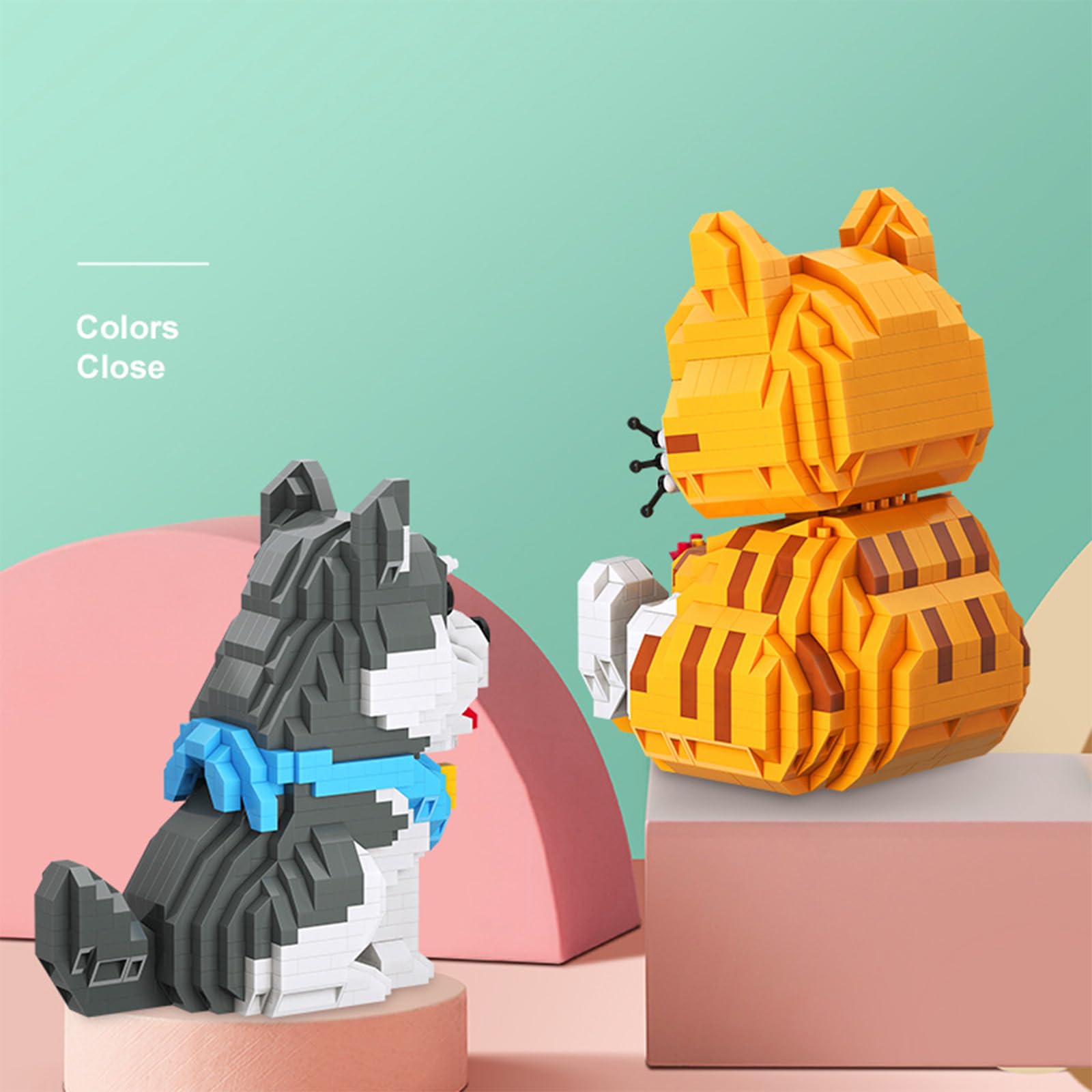 NOOLY Cute Pet Series Micro Building Block For Home And Office Decoration WKLJM-06 (Orange Cat, 834 Pcs), Small - Image 4