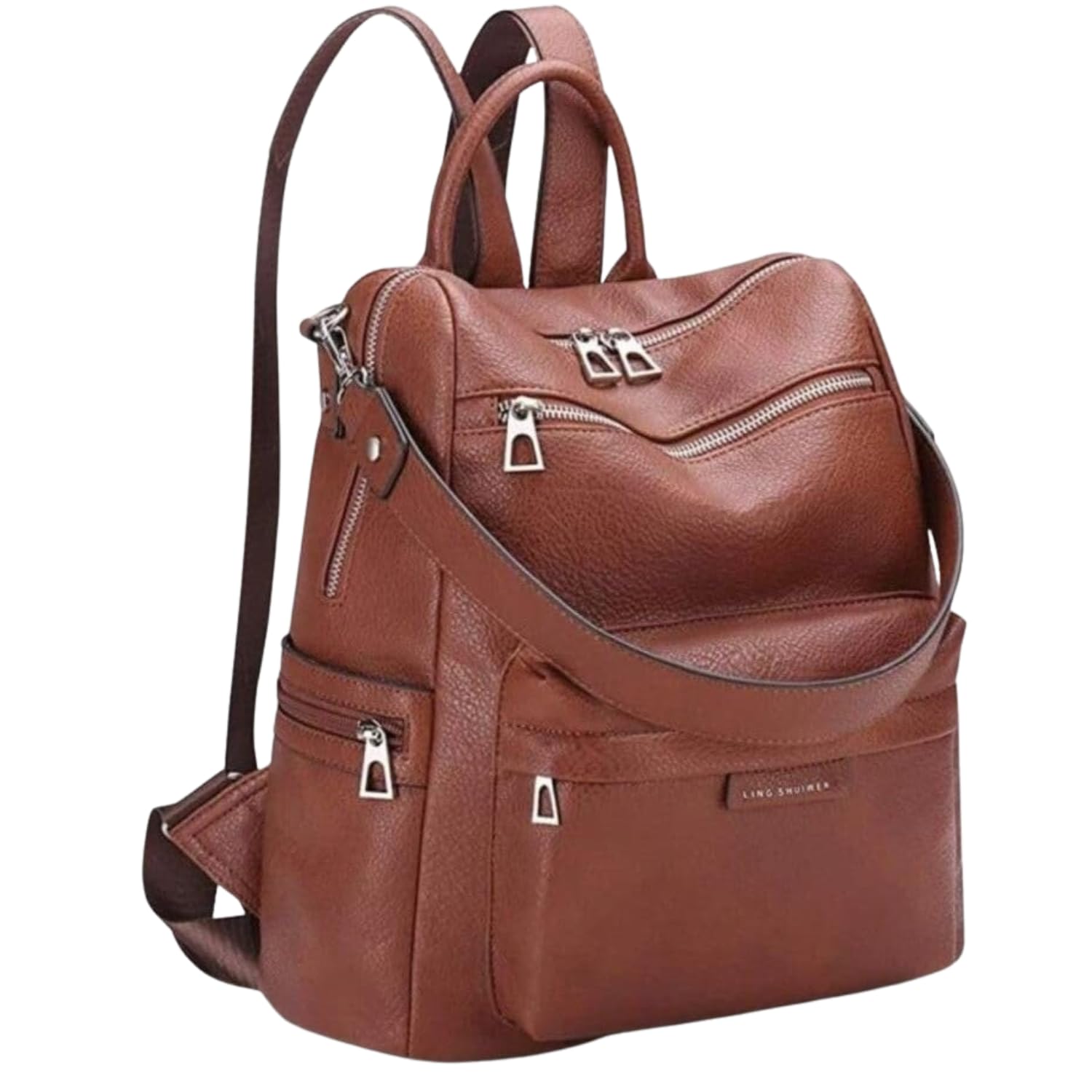 jaisom Stylish Women's Fashion Backpack Purses Multipurpose Design Handbags and Shoulder Bag (Buzz heavy Brown_001_BZ)-picture-2
